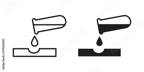 Corrosive substance icon. Vector linear icons. simple flat icons