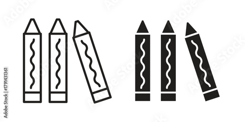 Crayon icon. Vector linear icons. simple flat icons