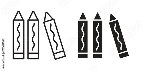 Crayon icon. Vector linear icons. simple flat icons