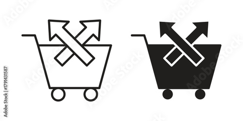 Cross sell icon. Vector linear icons. simple flat icons