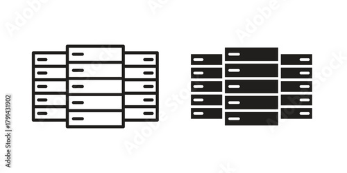 Data center icon. Vector linear icons. simple flat icons