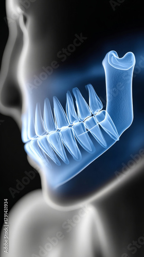 Dental implant technology highlighting bone density with digital scan for oral health