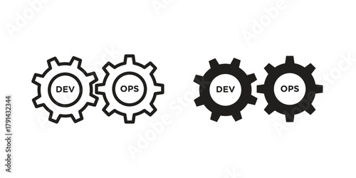 Devops icon. Vector linear icons. simple flat icons