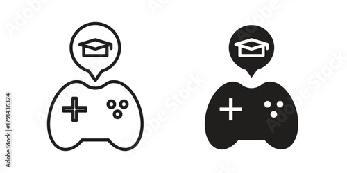 Game based learning icon. Vector linear icons. simple flat icons