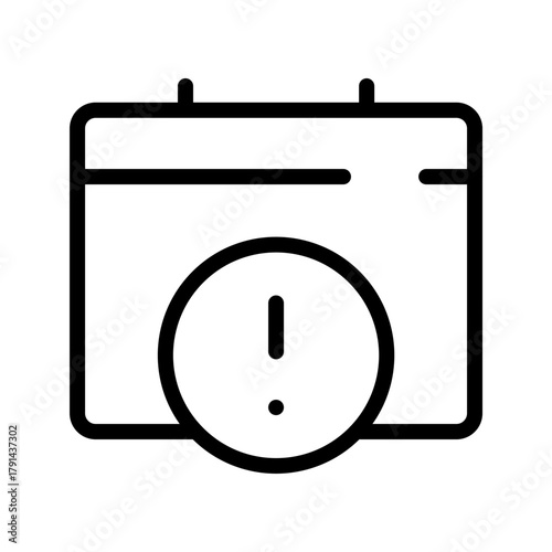 Alert Calendar Warning icon set, modern date and schedule symbols for missed events, urgent reminders, and time-sensitive notifications