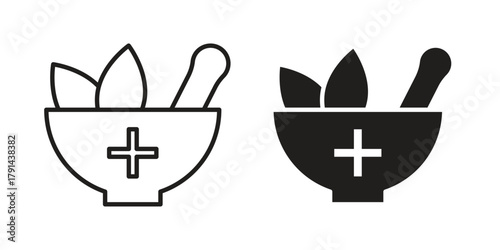 Herbal medicine icon. Vector linear icons. simple flat icons