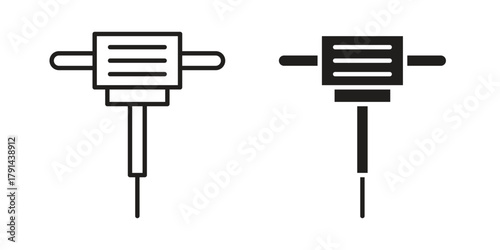 Hydraulic breaker icon. Vector linear icons. simple flat icons