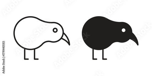 Kiwi bird icon. Vector linear icons. simple flat icons