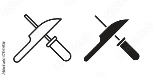 Knife sharpener icon. Vector linear icons. simple flat icons
