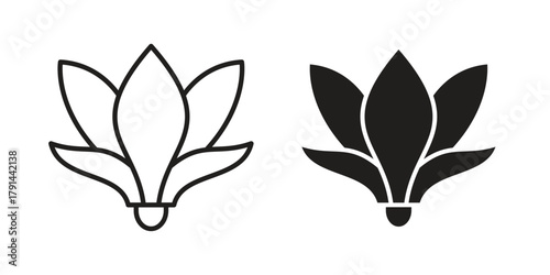 Magnolia icon. Vector linear icons. simple flat icons
