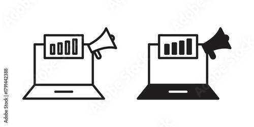Marketing strategy icon. Vector linear icons. simple flat icons