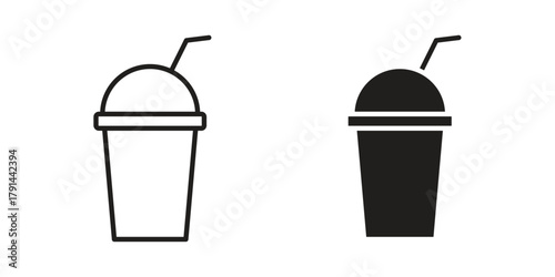 Milkshake icon. Vector linear icons. simple flat icons