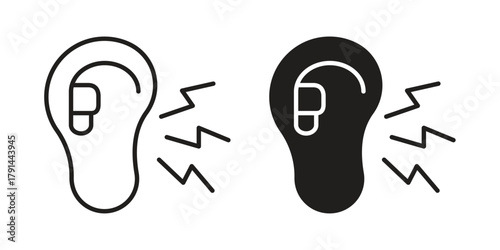 Otitis icon. Vector linear icons. simple flat icons