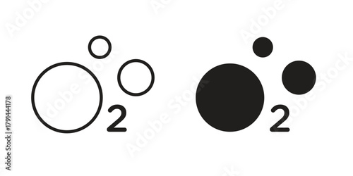 Oxygen O2 icon. Vector linear icons. simple flat icons