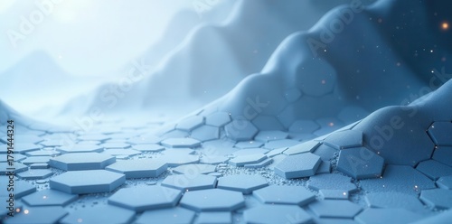 Abstract Hexagonal Landscape  A Futuristic, Textured Surface of Interlocking Geometric Forms