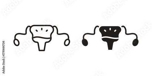 Pelvic inflammatory disease icon. Vector linear icons. simple flat icons