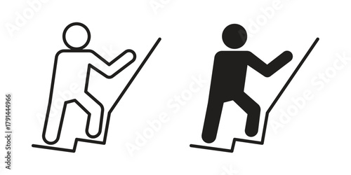 People Climbing icon. Vector linear icons. simple flat icons