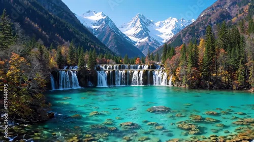 Jiuzhaigou Landscape Forest Natural Scenery