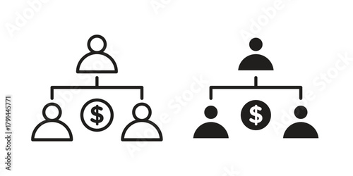 Ponzi scheme icon. Vector linear icons. simple flat icons