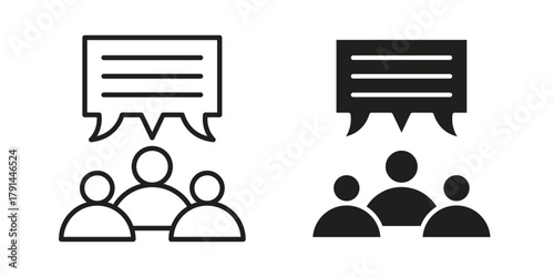 Public opinion icon. Vector linear icons. simple flat icons