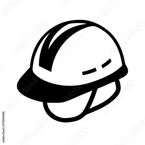 Cartoon safety helmet with shine and strap on black