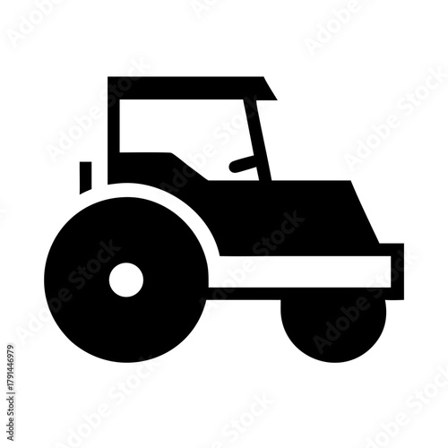 Cartoon wheel compactor rolling on the ground in daylight