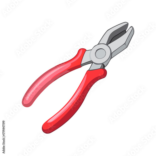 Red Pliers Tool Isolated On Black Background