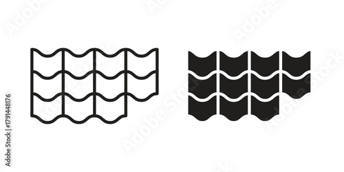 Roof tile icon. Vector linear icons. simple flat icons