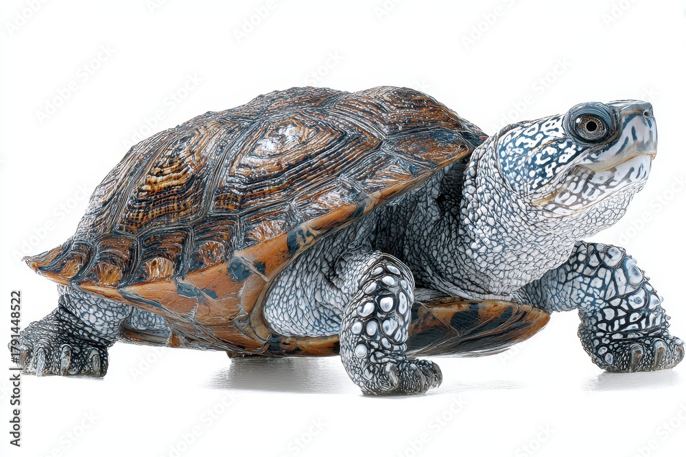 Obraz premium Ornate Diamondback Terrapin: A Delicate Aquatic Fauna from Florida's Mangroves