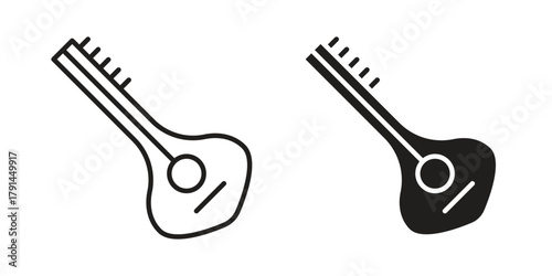 Sitar icon. Vector linear icons. simple flat icons