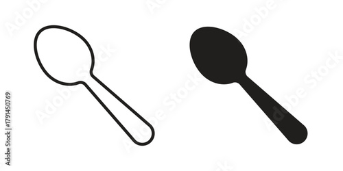 Spoon icon. Vector linear icons. simple flat icons