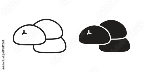 Steamed bread icon. Vector linear icons. simple flat icons
