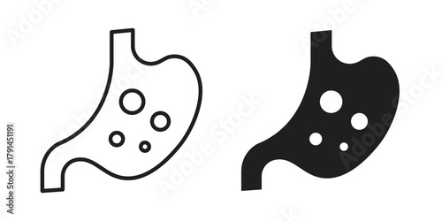 Stomach with Liquids icon. Vector linear icons. simple flat icons