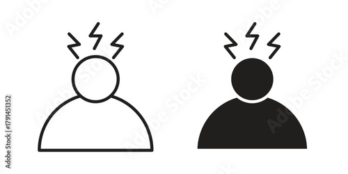 Stress icon. Vector linear icons. simple flat icons