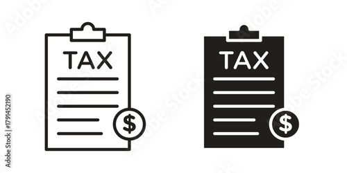Taxes icon. Vector linear icons. simple flat icons