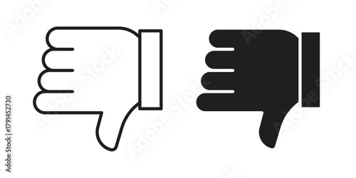 Thumb down icon. Vector linear icons. simple flat icons