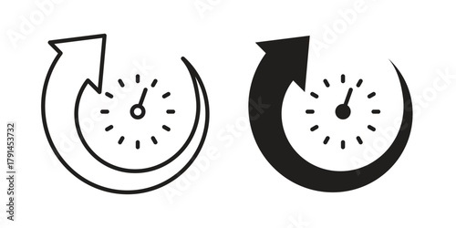 Uptime and downtime icon. Vector linear icons. simple flat icons