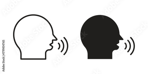 Voice control icon. Vector linear icons. simple flat icons