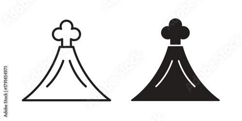 Volcano icon. Vector linear icons. simple flat icons