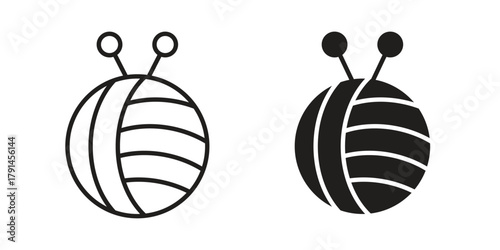 Wool ball icon. Vector linear icons. simple flat icons