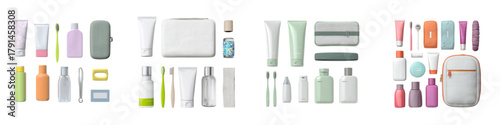 Travel-sized toiletries kit perfect for on-the-go lifestyles, offering convenience and hygiene for vacations, business trips, and gym visits, ensuring you're always prepared