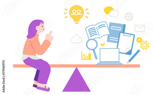 ワークライフバランス　仕事と私生活のバランスイメージ