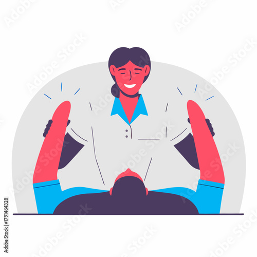 Female physiotherapist assisting patient during leg exercise