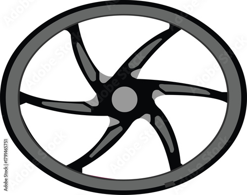 Black motorcycle rims.eps