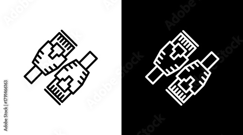 Network Cabling  White Icon Set Design