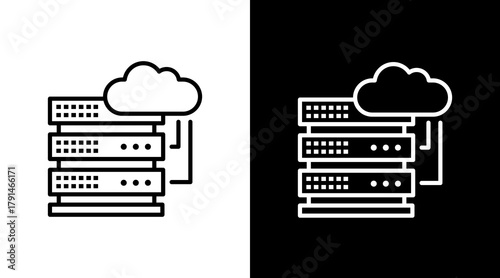 Data Storage  White Icon Set Design