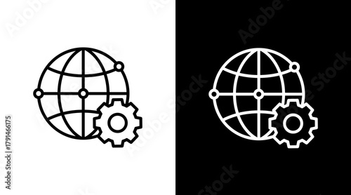 Network Configuration  White Icon Set Design