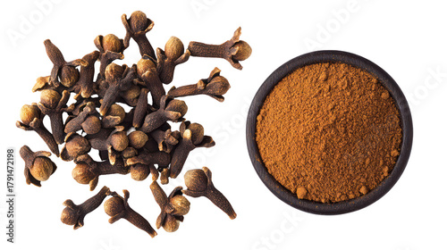 Wallpaper Mural Whole dried cloves and fenugreek seeds in a bowl isolated on transparent background Torontodigital.ca