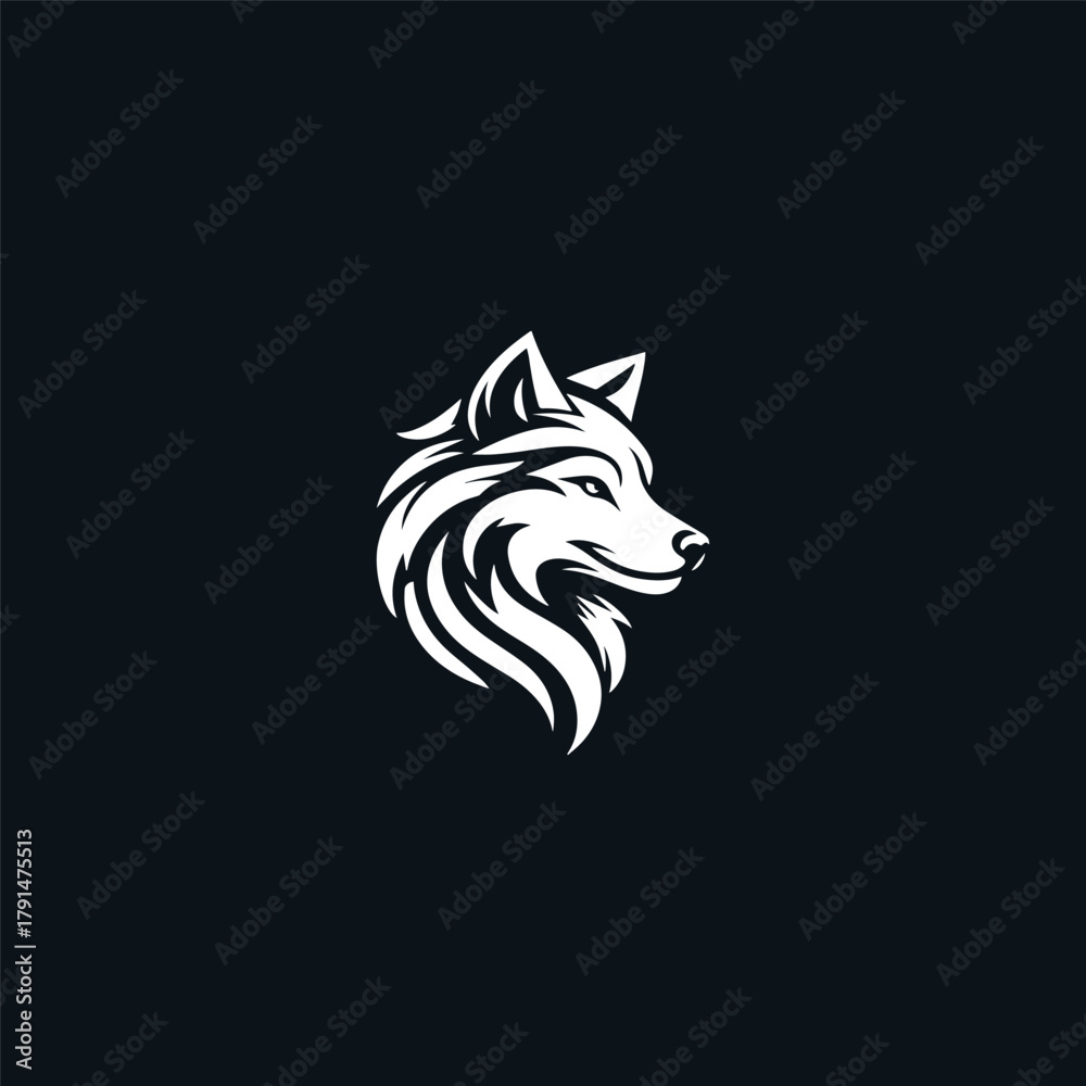 Obraz premium Wolf head logo icon design template vector illustration