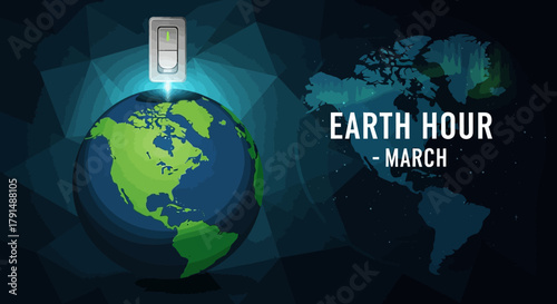 Earth Hour March Global Awareness Event Saving Energy.